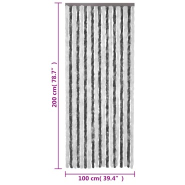 vidaXL Σήτα Εντόμων Γκρι / Λευκό 100 x 200 εκ. από Σενίλ