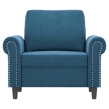 vidaXL Πολυθρόνα Μπλε Βελούδινη 92x77x80cm 1 τεμ. Γωνιακός