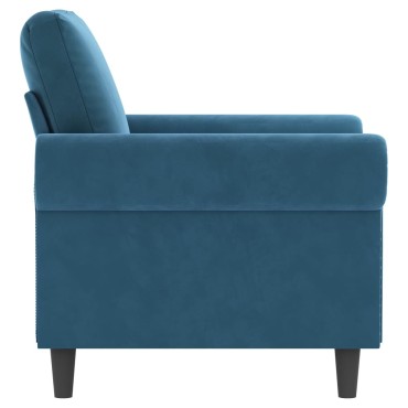 vidaXL Πολυθρόνα Μπλε Βελούδινη 92x77x80cm 1 τεμ. Γωνιακός