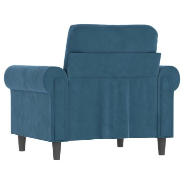 vidaXL Πολυθρόνα Μπλε Βελούδινη 92x77x80cm 1 τεμ. Γωνιακός