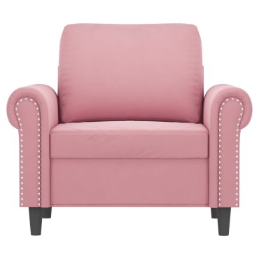 vidaXL Πολυθρόνα Ροζ Βελούδινη 92x77x80cm 1 τεμ. Γωνιακός
