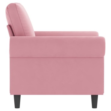vidaXL Πολυθρόνα Ροζ Βελούδινη 92x77x80cm 1 τεμ. Γωνιακός