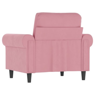 vidaXL Πολυθρόνα Ροζ Βελούδινη 92x77x80cm 1 τεμ. Γωνιακός