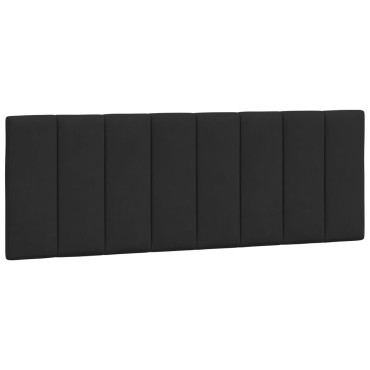 vidaXL Μαξιλάρι για Κεφαλάρι Μαύρο Βελούδο 140x3x45cm 1 τεμ.