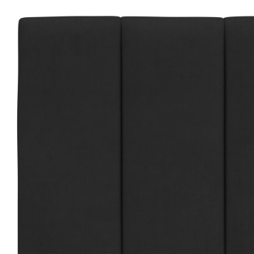 vidaXL Μαξιλάρι για Κεφαλάρι Μαύρο Βελούδο 140x3x45cm 1 τεμ.