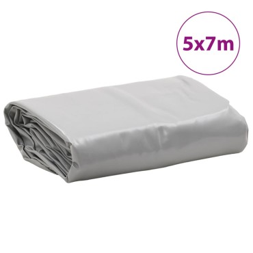 vidaXL Μουσαμάς Γκρι 5 x 7 μ. 650 γρ./μ²