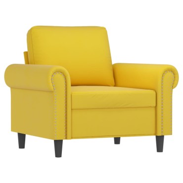 vidaXL Πολυθρόνα Κίτρινο Βελούδινη 92x77x80cm 1 τεμ. Γωνιακός