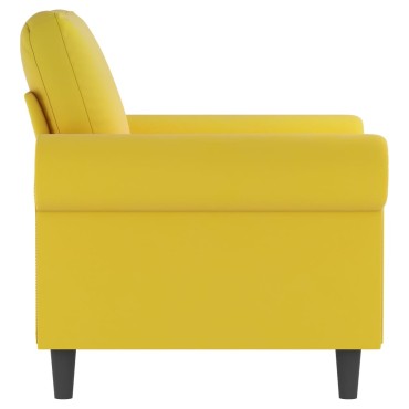 vidaXL Πολυθρόνα Κίτρινο Βελούδινη 92x77x80cm 1 τεμ. Γωνιακός