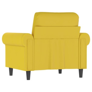 vidaXL Πολυθρόνα Κίτρινο Βελούδινη 92x77x80cm 1 τεμ. Γωνιακός