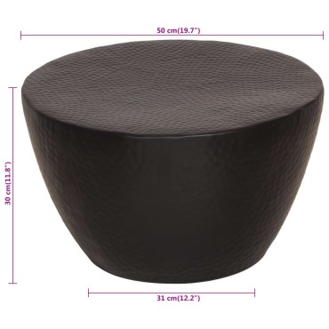 vidaXL Τραπεζάκι Σαλονιού Μαύρο 50x30cm από Σφυρήλατο Αλουμίνιο 1 τεμ.