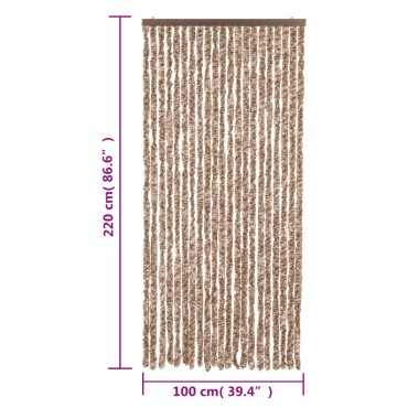 vidaXL Σήτα Εντόμων Μπεζ/ Σκούρο Καφέ 100 x 220 εκ. από Σενίλ