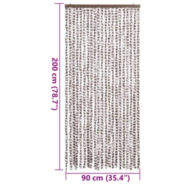 vidaXL Σήτα Εντόμων Taupe / Λευκό 90 x 200 εκ. από Σενίλ