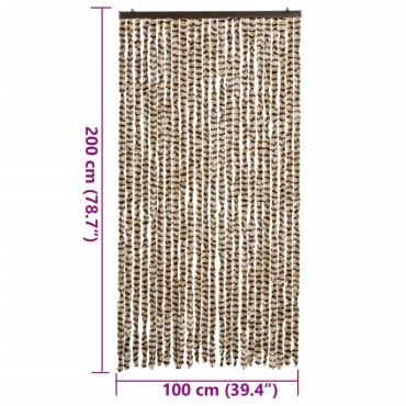 vidaXL Σήτα Εντόμων Μπεζ/ Καφέ 100x200 εκ. από Σενίλ