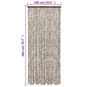 vidaXL Σήτα Εντόμων Taupe / Λευκό 100 x 200 εκ. από Σενίλ