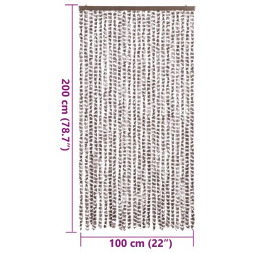 vidaXL Σήτα Εντόμων Taupe / Λευκό 100 x 200 εκ. από Σενίλ