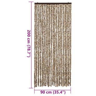 vidaXL Σήτα Εντόμων Μπεζ/ Καφέ 90x200 εκ. από Σενίλ