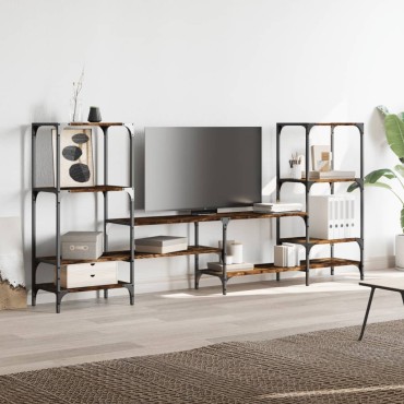 vidaXL Έπιπλο Τηλεόρασης Καπνιστή Δρυς 206,5x28,5x95cm Επεξ. Ξύλο