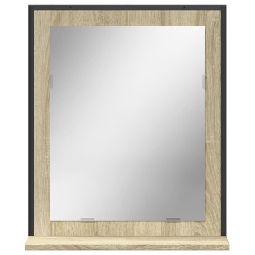 vidaXL Καθρέφτης Μπάνιου με Ράφι Sonoma Δρυς 50x12x60cm Επεξ. Ξύλο 1 τεμ.