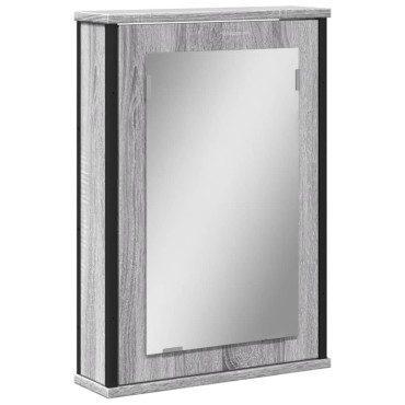vidaXL Καθρέφτης Μπάνιου Ντουλάπι Γκρι Sonoma 42x12x60cm Επεξ. Ξύλο 1 τεμ.