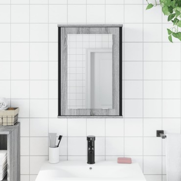 vidaXL Καθρέφτης Μπάνιου Ντουλάπι Γκρι Sonoma 42x12x60cm Επεξ. Ξύλο 1 τεμ.