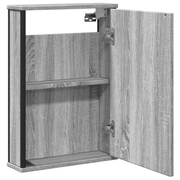 vidaXL Καθρέφτης Μπάνιου Ντουλάπι Γκρι Sonoma 42x12x60cm Επεξ. Ξύλο 1 τεμ.