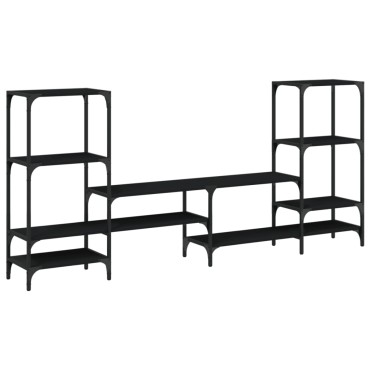 vidaXL Έπιπλο Τηλεόρασης Μαύρο 206,5x28,5x95cm Επεξεργασμένο Ξύλο