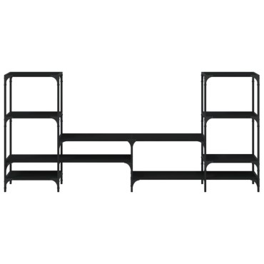 vidaXL Έπιπλο Τηλεόρασης Μαύρο 206,5x28,5x95cm Επεξεργασμένο Ξύλο