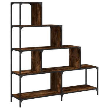 vidaXL Βιβλιοθήκη Σκάλα 4 Ράφια Καπν. Δρυς 139x33,5x149cm Επεξ. Ξύλο 1 τεμ.