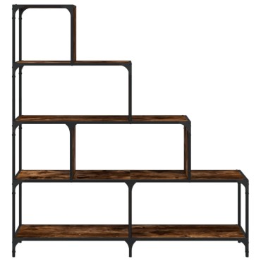 vidaXL Βιβλιοθήκη Σκάλα 4 Ράφια Καπν. Δρυς 139x33,5x149cm Επεξ. Ξύλο 1 τεμ.