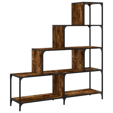 vidaXL Βιβλιοθήκη Σκάλα 4 Ράφια Καπν. Δρυς 139x33,5x149cm Επεξ. Ξύλο 1 τεμ.