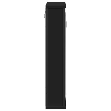 vidaXL Καθρέφτης Μπάνιου με Ντουλάπι Μαύρος 42x12x60cm Επεξ. Ξύλο 1 τεμ.
