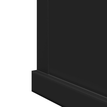 vidaXL Καθρέφτης Μπάνιου με Ντουλάπι Μαύρος 42x12x60cm Επεξ. Ξύλο 1 τεμ.