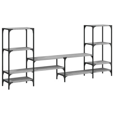 vidaXL Έπιπλο Τηλεόρασης Γκρι Sonoma 206,5x28,5x95cm από Επεξ. Ξύλο
