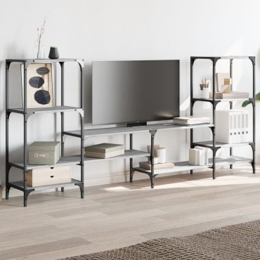 vidaXL Έπιπλο Τηλεόρασης Γκρι Sonoma 206,5x28,5x95cm από Επεξ. Ξύλο