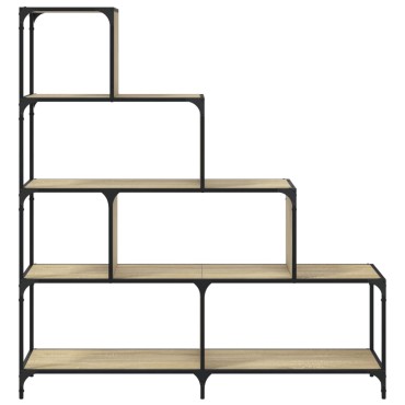 vidaXL Βιβλιοθήκη Σκάλα 4 Ράφια Sonoma Δρυς 139x33,5x149cm Επεξ. Ξύλο 1 τεμ.