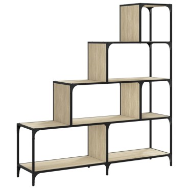 vidaXL Βιβλιοθήκη Σκάλα 4 Ράφια Sonoma Δρυς 139x33,5x149cm Επεξ. Ξύλο 1 τεμ.