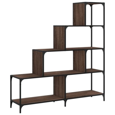 vidaXL Βιβλιοθήκη Σκάλα 4 Ράφια Καφέ 139x33,5x149cm Επεξ. Ξύλο 1 τεμ.