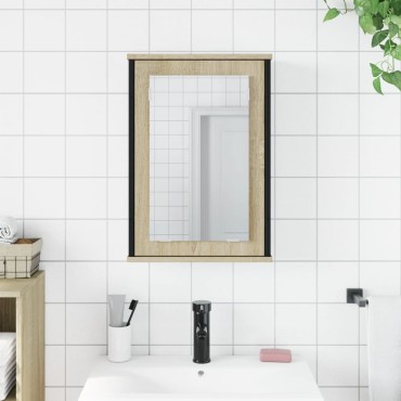 vidaXL Καθρέφτης Μπάνιου Ντουλάπι Sonoma Δρυς 42x12x60cm Επεξ. Ξύλο 1 τεμ.