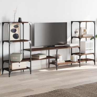 vidaXL Έπιπλο Τηλεόρασης Καφέ Δρυς 206,5x28,5x95cm Επεξ. Ξύλο