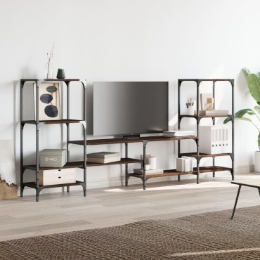 vidaXL Έπιπλο Τηλεόρασης Καφέ Δρυς 206,5x28,5x95cm Επεξ. Ξύλο