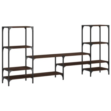 vidaXL Έπιπλο Τηλεόρασης Καφέ Δρυς 206,5x28,5x95cm Επεξ. Ξύλο