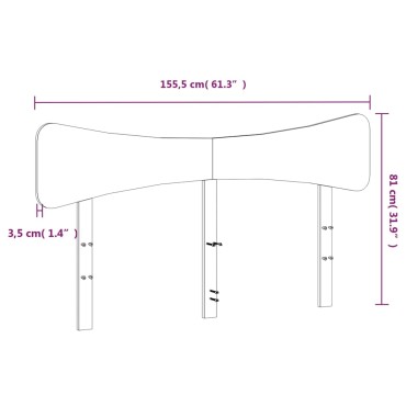 vidaXL Κεφαλάρι από Μασίφ Ξύλο Πεύκου 155,5x3,5x81cm 1 τεμ.
