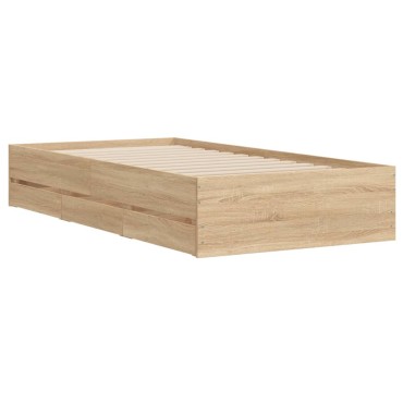 vidaXL Πλαίσιο Κρεβατιού με συρτάρια Sonoma Δρυς 90x200εκ. Επεξ. Ξύλο