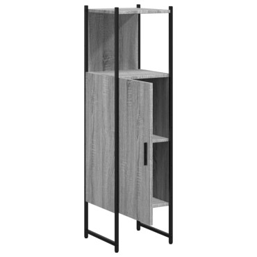 vidaXL Ντουλάπι Μπάνιου Γκρι Sonoma 33x33x120,5cm Επεξεργασμένο Ξύλο 1 τεμ.