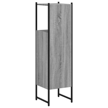 vidaXL Ντουλάπι Μπάνιου Γκρι Sonoma 33x33x120,5cm Επεξεργασμένο Ξύλο 1 τεμ.