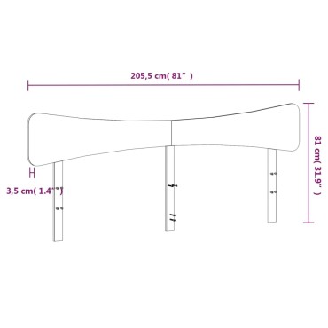 vidaXL Κεφαλάρι από Μασίφ Ξύλο Πεύκου 205,5x3,5x81cm 1 τεμ.