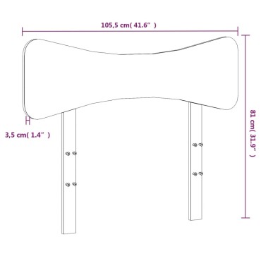 vidaXL Κεφαλάρι από Μασίφ Ξύλο Πεύκου 105,5x3,5x81cm 1 τεμ.