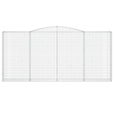 vidaXL Συρματοκιβώτια Τοξωτά 7 τεμ. 400x30x180/200 εκ. Γαλβαν. Ατσάλι
