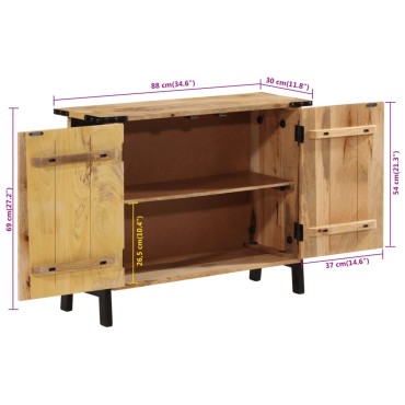 vidaXL Ντουλάπι 88x30x69cm από Μασίφ Ξύλο Μάνγκο 1 τεμ.