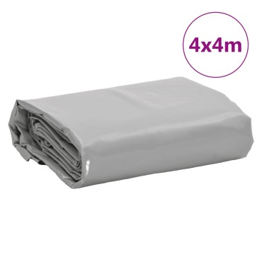 vidaXL Μουσαμάς Γκρι 650 γρ./μ.² 4x4 μ.